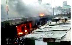 Breaking: Fire outbreak under Eko Bridge