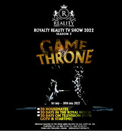 Registration for Royalty Reality Tv show season 3 commences