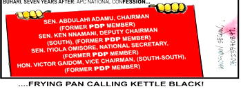 Cartoon:  APC, PDP vs kettle, pan