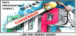 Cartoon: PDP’s sore point, sorry, gunpoint consensus candidacy