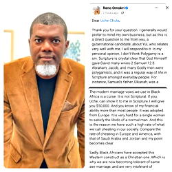 YUL EDOCHIE: Polygamy better than  adultery; monogamy’s western culture — Reno Omokri