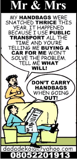 Mr & Mrs: He wants her to go out without handbag!