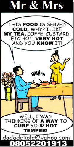 Mr & Mrs: Cold food cure for hot temper