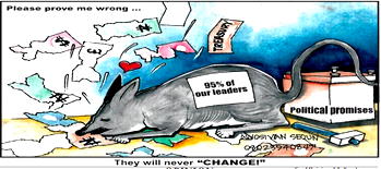 Cartoon: These rats even consume borrowed money