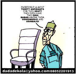 Cartoon: ‘….  meanwhile my anointed successor’s chilling with kunu’