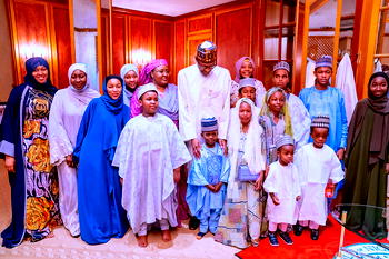 PHOTOS: Buhari participates in Eid-Al-Fitr Prayers at Mambila Barracks