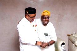 Udom Emmanuel visits Obasanjo, says he is ready to rescue, restore Nigeria