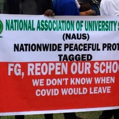 Students protest continued closure of universities