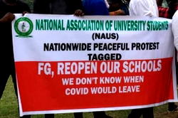 Students protest continued closure of universities