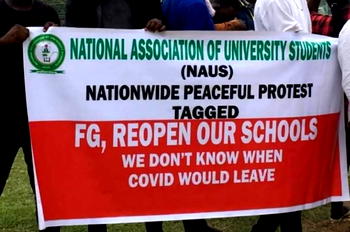 Students protest continued closure of universities