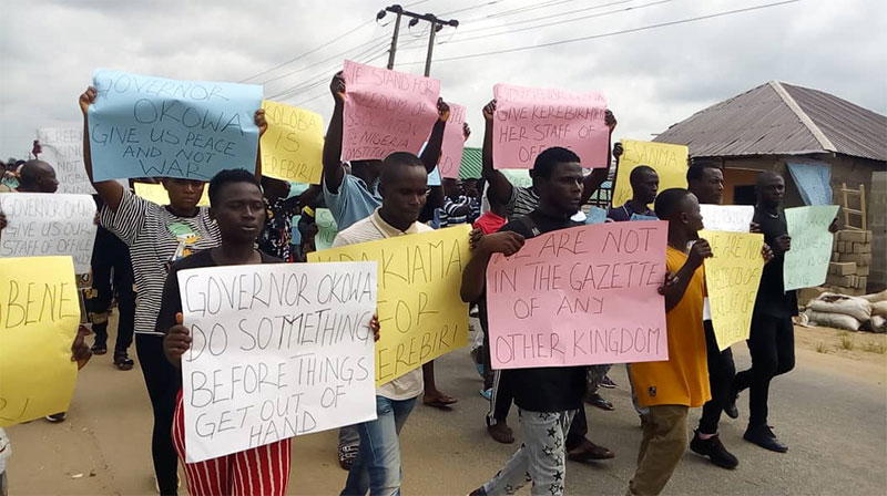Kerebiri-Mein Kingdom protest, appeals to Okowa for staff of office