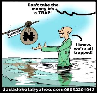 Cartoon: Hunter, bushmeat trapped