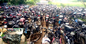 Lagos crushes 2,200 seized motorcycles