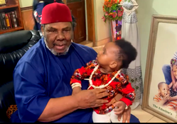 [Video] Yul visits Pete Edochie with second wife’s son