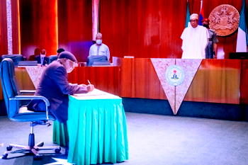 PHOTOS: Buhari swears in Acting Chief Justice of Nigeria, Olukayode Ariwoola