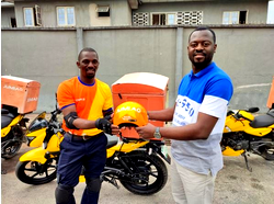 Jumia donates motorcycle helmets to delivery associates