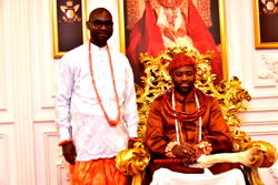 Olu of Warri receives Nesiama, NNPP Candidate for Delta South Senatorial District, gives him Royal blessings