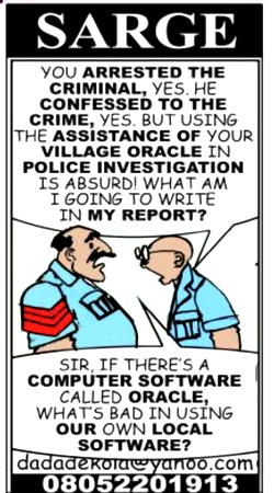 Cartoon: Sarge goes traditional