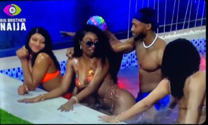 PHOTOS] Freaky moments from BBNaija Level Up first pool party - Vanguard  News