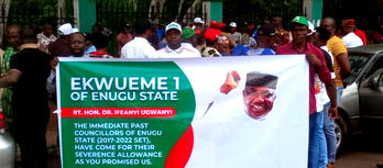 Enugu ex-councilors protest non-payment of severance allowance