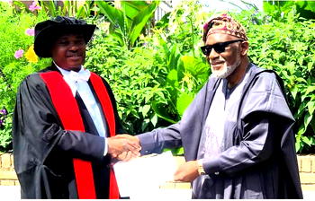 Akeredolu hails Jimoh Ibrahim after obtaining Cambridge varsity’s Business Doctorate degree