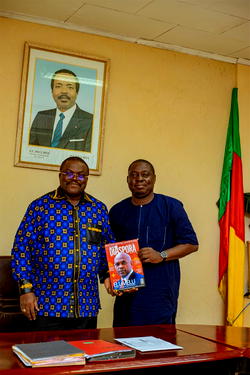 Cameroon Governor, Ivaha Diboua hosts Naija Diaspora publisher, Adegbola