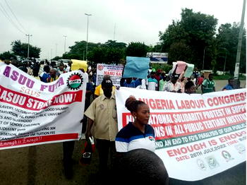 Photos: Protests rock different states in Nigeria, as NLC fulfils promise