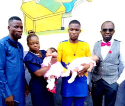 Peace Mass Transit couple welcome bouncing set of twins
