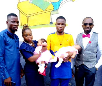 Peace Mass Transit couple welcome bouncing set of twins