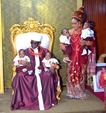 Pomp as Oba of Benin celebrates his quadruplets