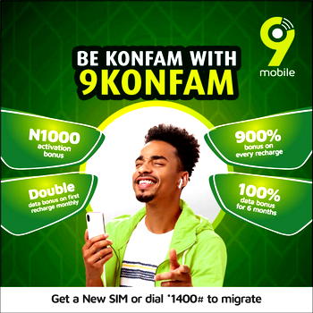 9mobile Offers Massive Voice and Data Bonuses with the New 9Konfam Package