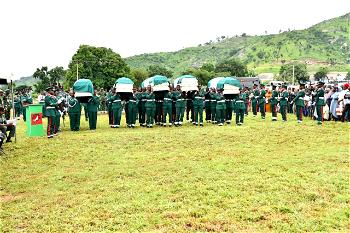 Army buries Captain, 4 soldiers killed during terrorists’ attack in Bwari, Abuja