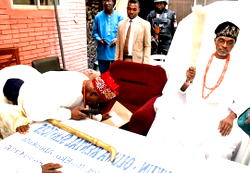 PHOTOS: OBJ prostrates before new Olowu