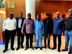 Just In: Obasanjo, Peter Obi, Wike, 3 other govs meet in London [Photos]