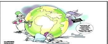 Cartoon: ‘Lai down properly, my vision is poor’