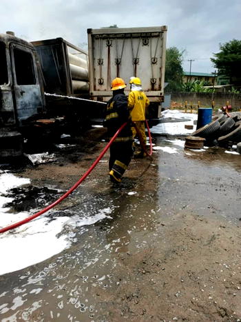 Anxiety as truck explodes beside RCCG Camp [Photos]