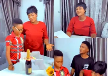 Nollywood actress, Destiny’s son surprises her with birthday package [Video]