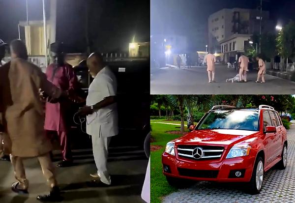 Nollywood actor, Olaiya Igwe, prostrates as MC Oluomo gifts him a car [Video]