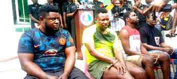 Kidnap kingpin, John Ewa, gang members paraded in Yenagoa