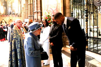 How Anthony Joshua received Royal Handshake from late Queen of England after his inspiring speech 