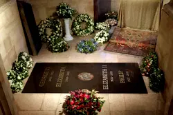 Queen Elizabeth II’s tomb marked with new ledger stone