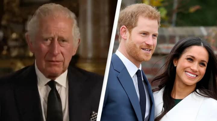 King Charles pledges love for Harry, Meghan in first address as monarch
