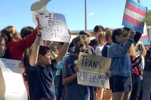 Virginia protest Students protest over anti-transgender school policies in US