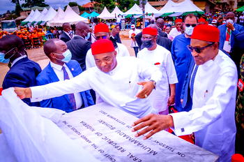 Buhari visits Imo, commissions 2 Federal roads, New Imo State House of Assembly Complex