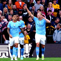 Man City record fifth win of the season as Haaland nets again
