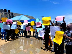Lagos community protests demolition of buildings