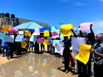 Lagos community protests demolition of buildings