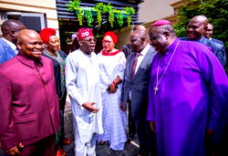 [Photos] Tinubu meets bishops, says choice of Shettima not a threat to Christian