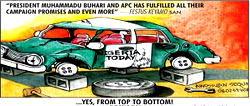 Cartoon: ‘You first us talk am’
