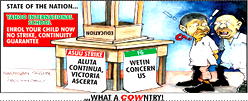 Cartoon: Country without education = Clowntry